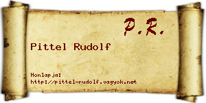 Pittel Rudolf névjegykártya